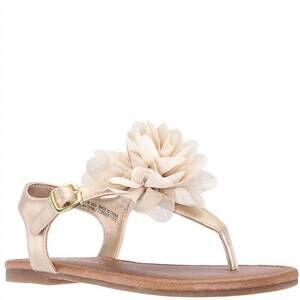 NEW NINA girls anaya thong sandals in rose gold metal